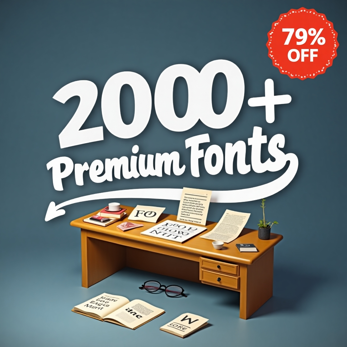 2000+ Premium Fonts Bundle